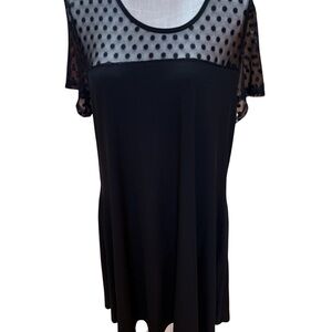 Nina Leonard Black XL Short Sleeve Evening Cocktail Wedding Guess Dress